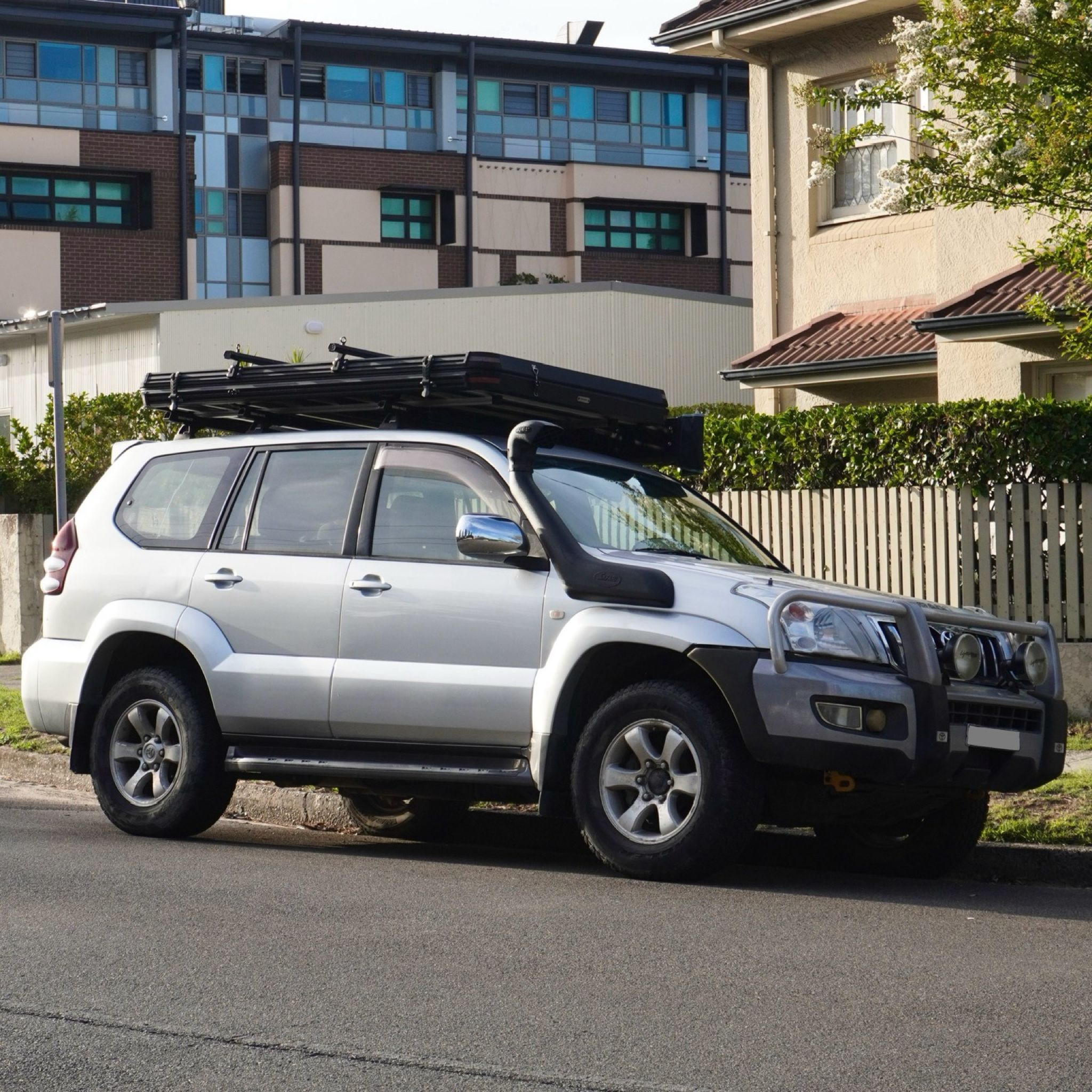 Our Landcruiser Prado in the street